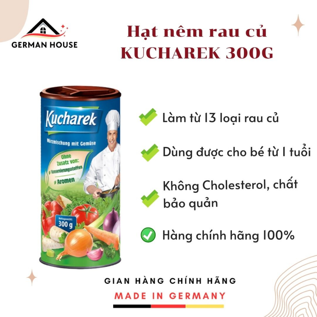 Hạt Nêm Rau Củ Kucharek Hàng Đức Chính Hãng,Tốt cho sức khoẻ,dành cho người ăn kiêng,chay -German House