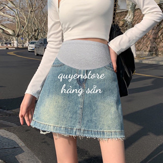 Chân Váy Bầu💓FREESHIP💓Váy Bầu Dáng Ngắn Phom Chữ A Siêu Đẹp Hàng Quảng Châu