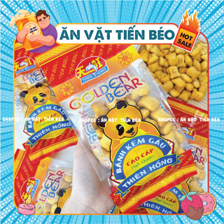 Bánh kem gấu cao cấp Thiên Hồng (gói 180g), bánh gấu kem tuổi thơ, đồ ăn vặt