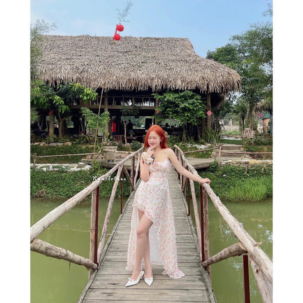 ✿ ĐẦM HOA TÀ CHÉO 2 DÂY ✿