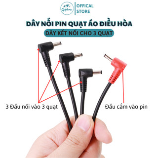 Dây cáp DC kết nối 3 Quạt vào Pin Áo Điều Hòa Cao Cấp, Gia cường chống đứt, không lo gián đoạn sử dụng
