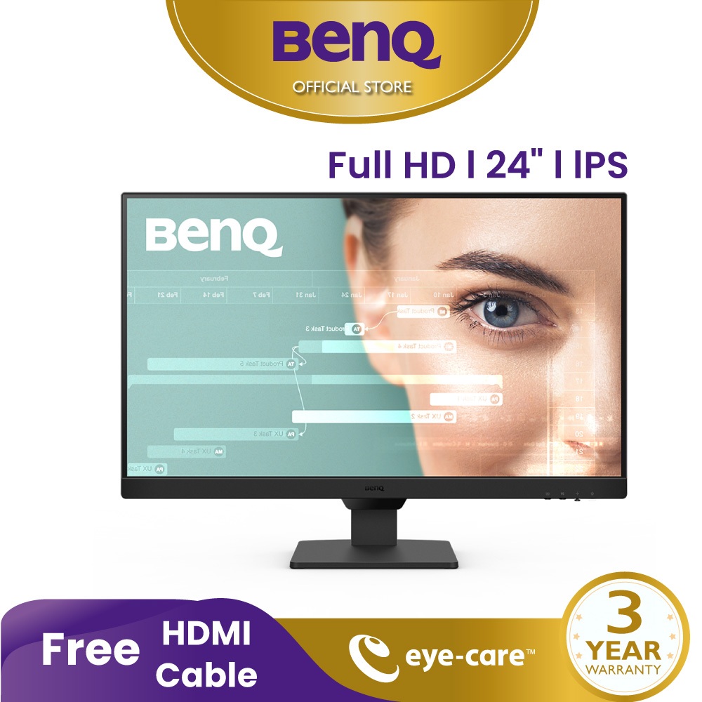 Màn hình máy tính BenQ GW2490 23.8 inch 1080p IPS 100Hz Công nghệ B.I+ Bảo vệ mắt phù hợp làm việc văn phòng và giải trí