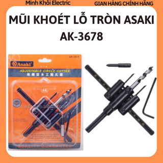 Mũi khoét lỗ tròn Asaki AK-3678,mũi khoan khoét lỗ gỗ,bộ khoét lỗ thạch cao,bộ mũi khoét đa năng,bộ mũi khoan khoét thạc