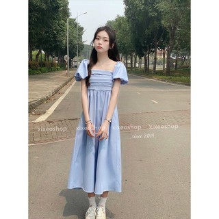 Đầm maxy tay phồng nhúng ngực siêu sang - K74