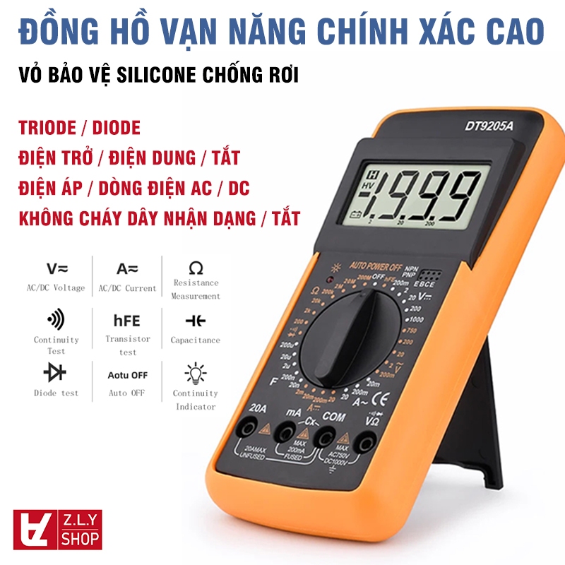 Đồng hồ đo vạn năng Excel DT9205A Thích hợp cho thợ điện tử hay học sinh sinh viên học tập