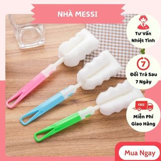 Cọ bình sữa, rửa núm ti bằng bông đa năng, tiện lợi bằng mút cho bé, cọ bông mềm chống xước bình sữa