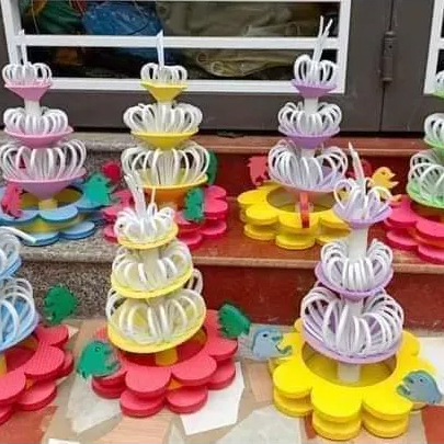 Đồ mầm non đài phun nước chất xốp trang trí đẹp