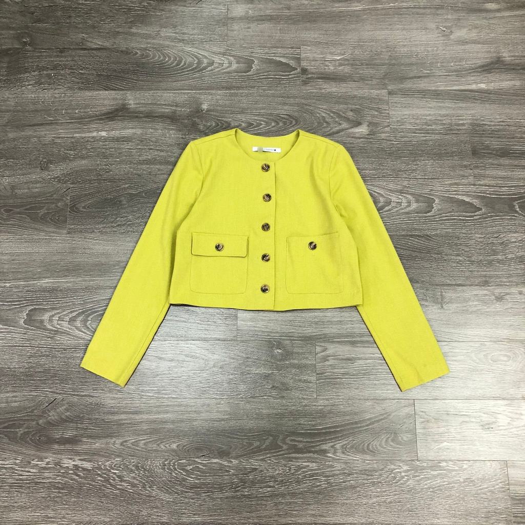 Áo Khoác Zara Bố Mềm Tay Dài Nút Túi Trước