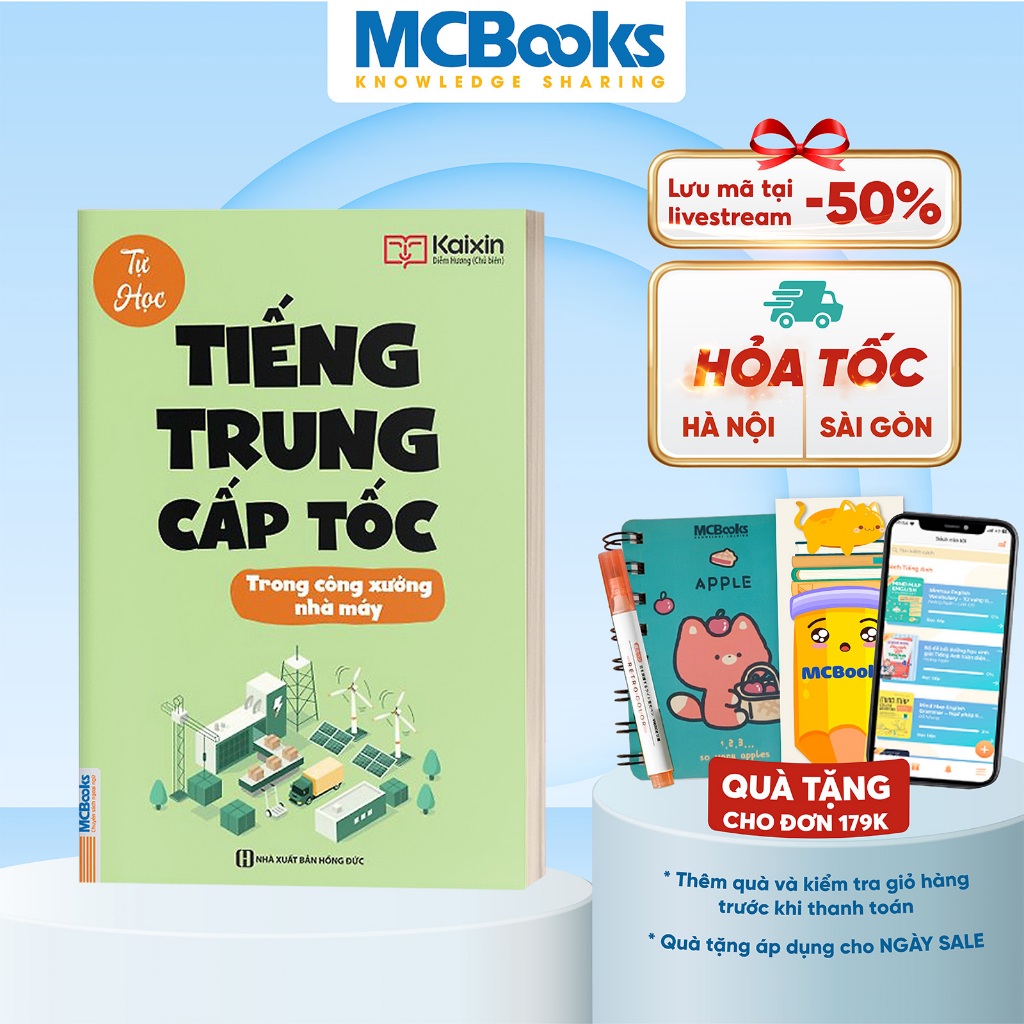 Sách - Tự Học Tiếng Trung Cấp Tốc Trong Công Xưởng Nhà Máy - Kèm App Online