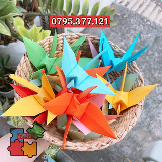 Hạc giấy thủ công gấp sẵn nhiều màu