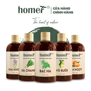 Tinh dầu thiên nhiên nguyên chất Homer 100ml - Xông phòng khử mùi, đuổi muỗi - Tinh dầu sả chanh, bạc hà, quế