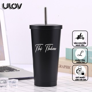 Bình Nước Giữ Nhiệt Khắc Tên Cao Cấp Coffee Inox 304 Mạ Vàng 750ml, giữ nhiệt 12 tiếng hàng chính hãng ULOV - COCGN07