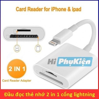 Đầu đọc thẻ nhớ tf , sd 2 in 1 ra cổng lightning