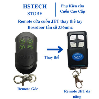 Remote điều khiển cửa cuốn Hstech mã nhảy sao chép remote Bossdoor tần số 336Mhz