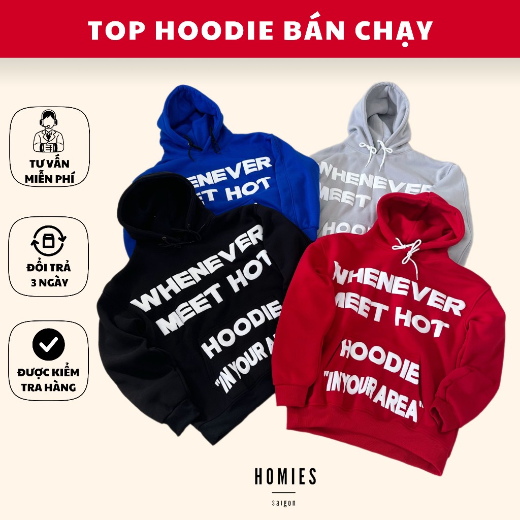 Áo khoác hoodie EVER, áo khoác nỉ form rộng có mũ nam nữ unisex - Homies Saigon | BigBuy360 - bigbuy360.vn