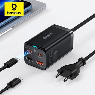 Baseus 65W GaN Sạc Nhanh Máy Tính Để Bàn Củ Sạc Bộ Chuyển Đổi 4 Trong 1 Cho Máy Tính Bảng Xiaomi Samsung Sạc Điện Thoại