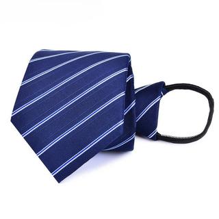 Cà Vạt Thắt Sẵn Cà Vạt Nam Anton Màu Xanh Họa Tiết Kẻ Sọc Trắng - CV12