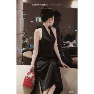 Đầm body cổ yếm hở lưng dáng dài đuôi cá sang trọng