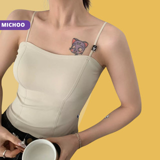 Áo Bra 2 Dây Viên Nâng Có Miếng Đệm Ngực MICHOO Chất Liệu Đúc Su Mịn Mát