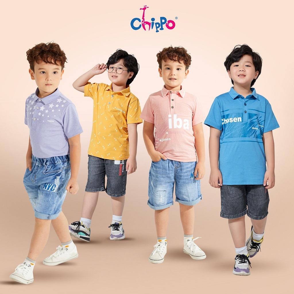 Áo Polo trẻ em Chippo i chất liệu Cotton mềm min, thoáng khí,áo thun sơ mi đi học cho bé từ 6 đến 10 tuổi (22-33Kg)