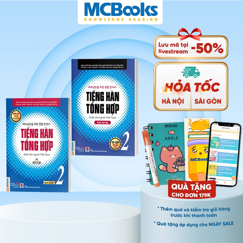 Sách - Combo Tiếng Hàn Tổng Hợp Dành Cho Người Việt Nam - Sơ Cấp 2 | BigBuy360 - bigbuy360.vn