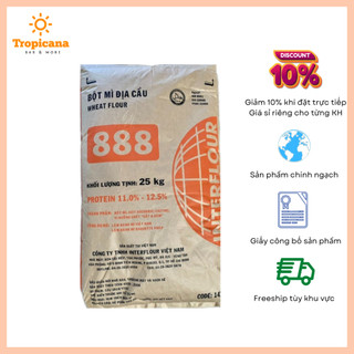 Bột mì Interflour Đ.Ị.A C.Ầ.U 888: 11% - 12,5%  - Bao 25kg - Có thể gửi chành ngoài để giảm ship