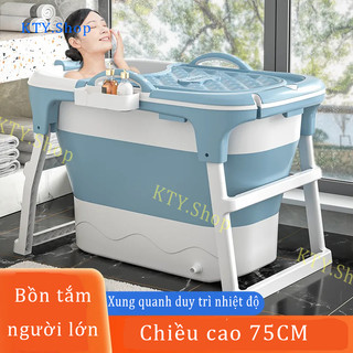 Bồn tắm gấp gọn cho người lớn, gia đình tắm, xông hơi thư giãn chất liệu nhựa PP và Silicon Loại