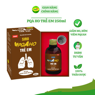 Siro PQA Dùng Cho Trẻ Em Ho Giúp Thanh Phế, Mát Họng Và Thông Thoáng Đường Thở Cho Người Bị Ho 250ml