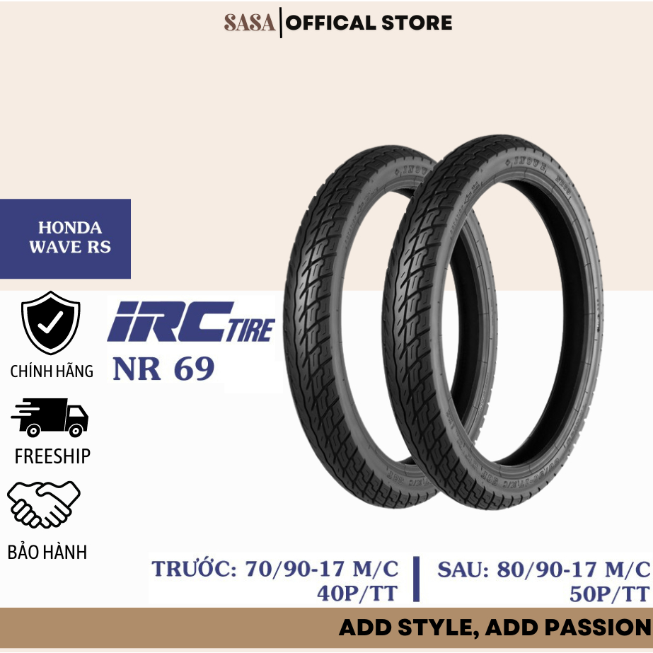Vỏ lốp xe máy IRC INOUE TT NR69 Wave RS, Future Neo