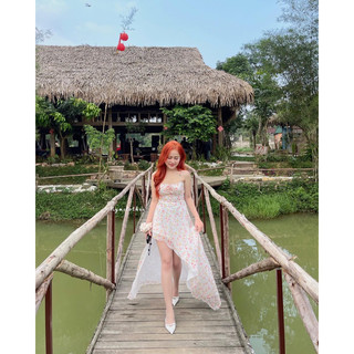 ✿ ĐẦM HOA TÀ CHÉO 2 DÂY ✿