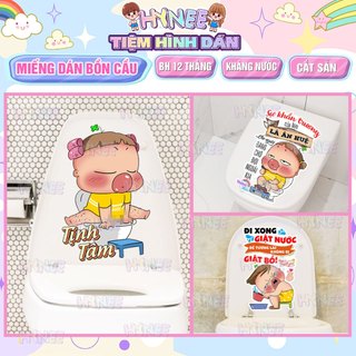 Hình dán nắp bồn cầu quỳnh aka tịnh tâm - decal dán nắp bồn cầu chống nước - hình dán trang trí bồn cầu, tường toilet