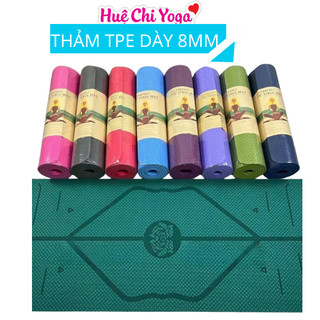  Thảm tập yoga Thảm chất liệu TPE dày tập 8mm 1 lớp định tuyến đúc nguyên khối 