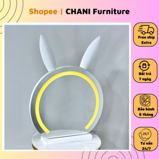  Gương tai thỏ  để bàn trang điểm có đèn led cảm biến 3 màu  tăng giảm độ sáng cao cấp - Nội thất Chani 