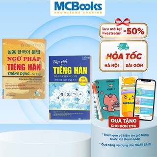 Sách - Combo Ngữ pháp tiếng Hàn thông dụng (sơ cấp) và Tập Viết Tiếng Hàn Dành Cho Người Mới Bắt Đầu - Học kèm App onlin