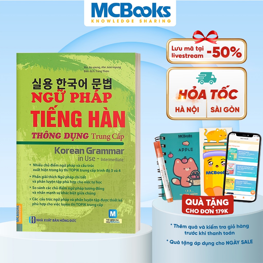 Sách - Ngữ Pháp Tiếng Hàn Thông Dụng Trình Độ Trung Cấp - Korean Grammar in use Intermediate - Học Kèm App Online | BigBuy360 - bigbuy360.vn