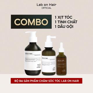 Combo xịt mọc tóc + dầu gội gừng + Tinh chất sâm gừng Lab on Hair  giảm gẫy rụng tóc  160ml+300ml+60ml