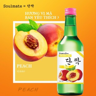 Rượu Soju Hàn Quốc Soulmate Peach (vị đào) 360ml