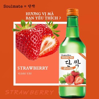 Rượu Soju Hàn Quốc Soulmate Strawberry (vị dâu) 360ml