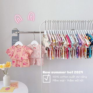 NT300 Set 3 bộ cộc tay vải cotton xuất dư cho bé trai bé gái