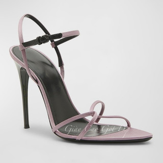 Sandal cao gót satin hồng 11p