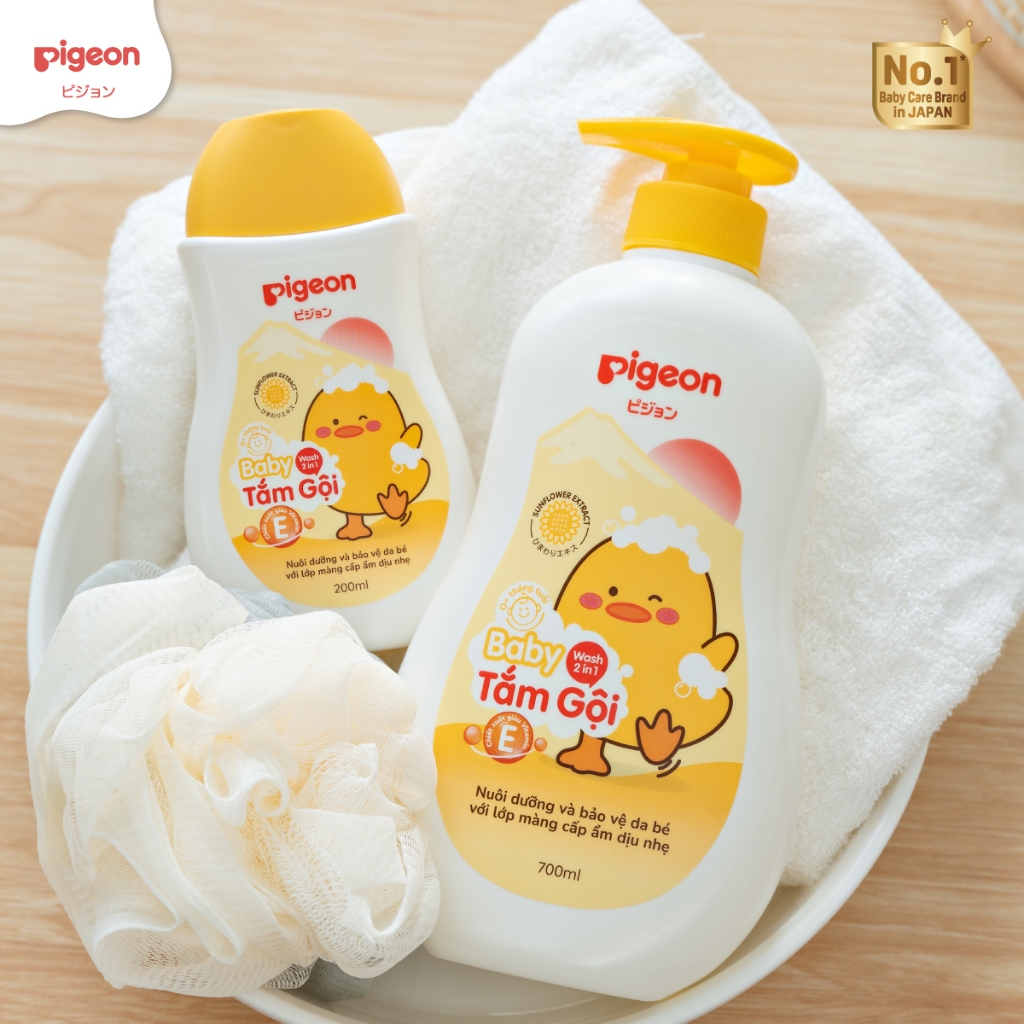 Sữa Tắm/Gội Pigeon Jojoba / Hoa Hướng Dương 700ml - Bao bì mới 2024