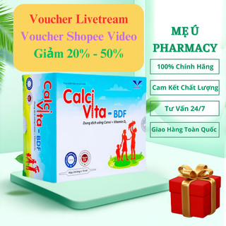 Siro Calci Vita BDF – Canxi hữu cơ, vitamin D3, ngừa còi xương, loãng xương, nguyên liệu nhập khẩu Thuỵ Sĩ (Hộp 24 ống)