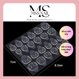 keo silicon dán móng tay giả, miếng keo dán móng tay, 24 miếng keo dán móng, Combo 10 keo dán móng