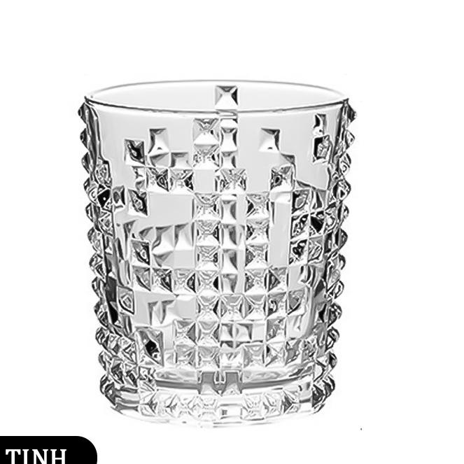 Highland Tumbler Rock glass TE/ Ly Rock Họa Tiết Đính Đá Cao Cấp , Ly Thủy Tinh