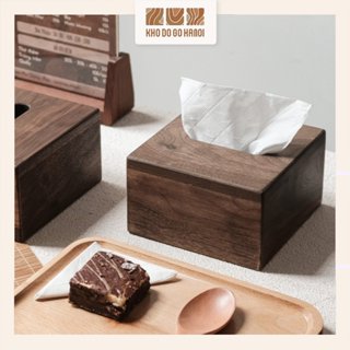 Hộp Đựng Khăn Giấy Gỗ Óc Chó Kèm Giá Đỡ Chống Bụi Tiện Dụng Trang Trí Phòng Khách - Khodogohanoi