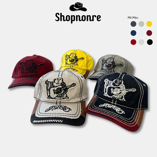 Mũ Nón Kết Ông Địa Thêu Mũi Form Chuẩn Chất Dày 9 Màu SHOPNONRE (Có Đóng Hộp)