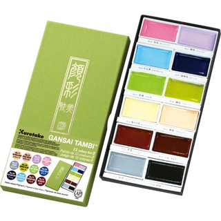 Màu nước Kuretake Gansai Tambi – Set 12 màu pastel mới