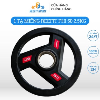 Tạ miếng tạ bánh cao su 3 lỗ phòng tập Reefit 2.5kg phi 50
