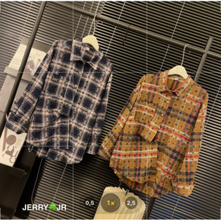 Áo Sơ Mi Nữ Thome Kẻ Hoạ Tiết Đính Ngọc Form Giấu Quần Quảng Châu Loại 1