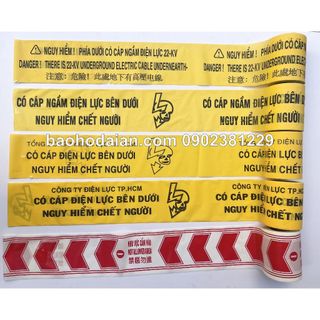 Cuộn rào cảnh báo Nguy hiểm! Phía dưới có cáp ngầm điện lực 15cm x 100m